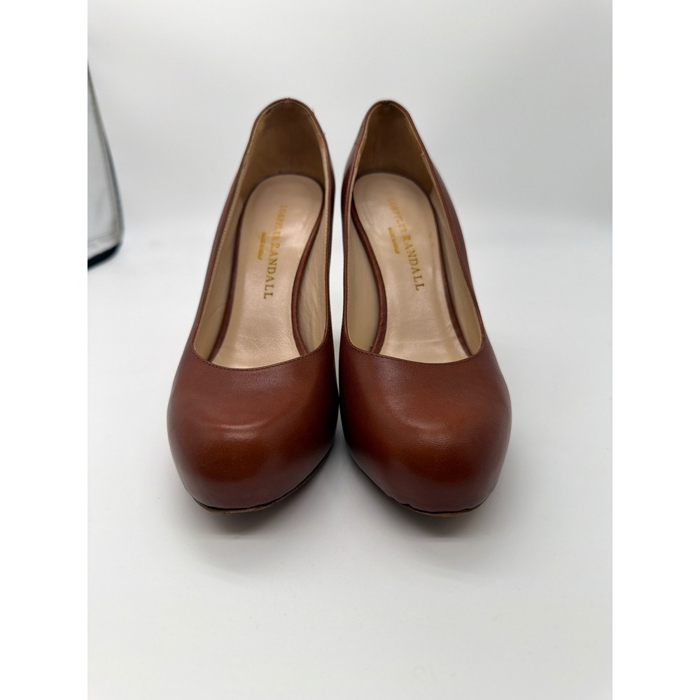 Loeffler Randall Brown Leather Wood Block Heel Platform Pumps Made in Italy 6 - Picture 3 of 7